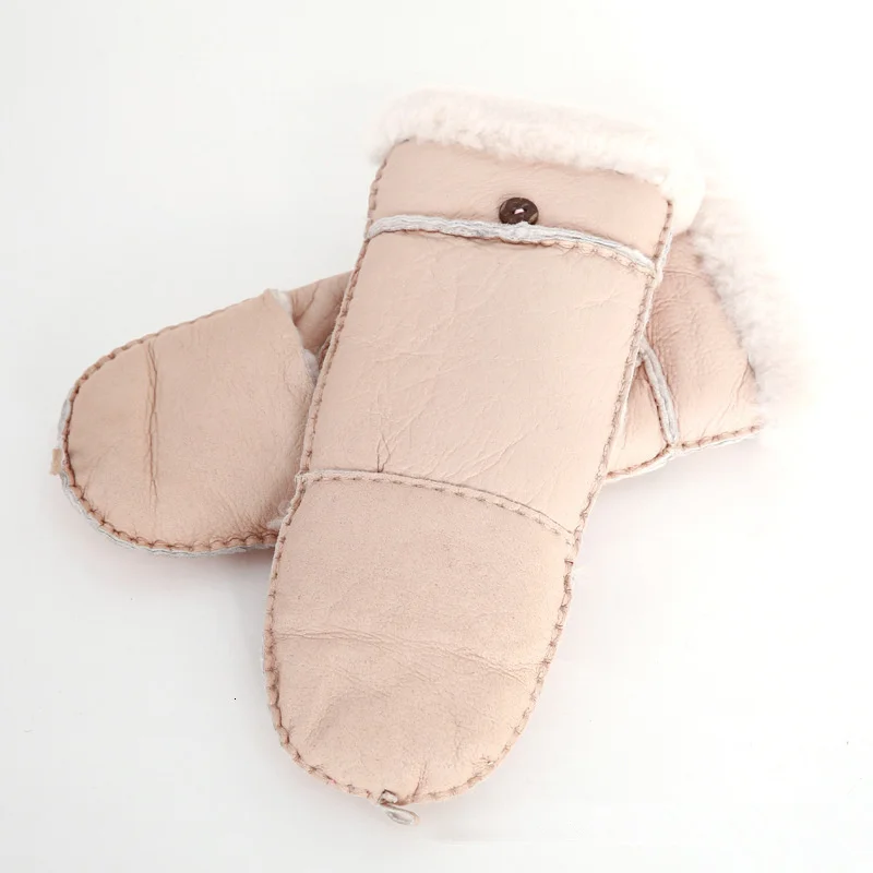 beige Модные женские перчатки с открытыми пальцами зимние кожаные перчатки с сенсорным экраном для женщин теплые флисовые перчатки для вождения на открытом воздухе Guantes - Цвет: beige