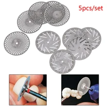 

5pc/set Dental Thin Ultra-thin Double Sided Sand Ceramic Teeth Whitening Diamond Cutting Disc With Mandrel For Separating Polish