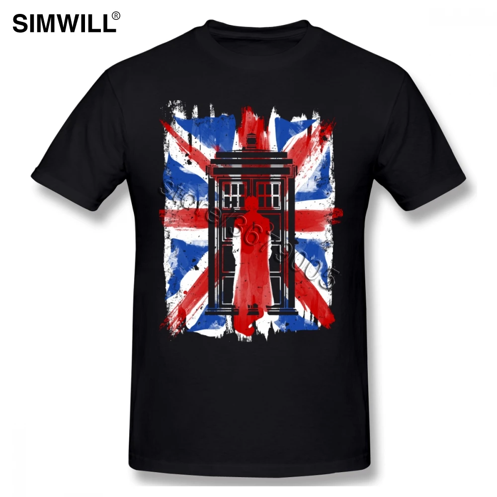 Handsome Doctor Who Tees Men's Short Sleeve British TV T Shirts Couple Large and Tall Size Flag Cotton T-Shirt |