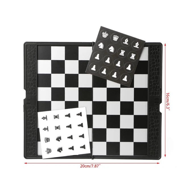 Buy Online Best Quality Pocket Folding Magnetic International Chess Set Board Checkers Traveler Plane