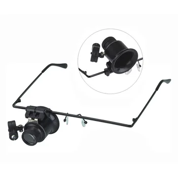 

ABS Twenty Times Head-mounted LED Light Magnifying Glass Repair Experiment Single Tube Optical Magnifying Glass