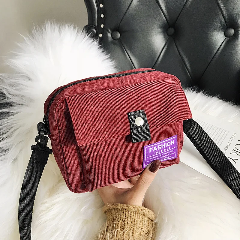 

INS Super Fire Corduroy Small Bag Women's Casual Square Sling Bag 2020 New Style Versatile Korean-style Fashion Crossbody Bag