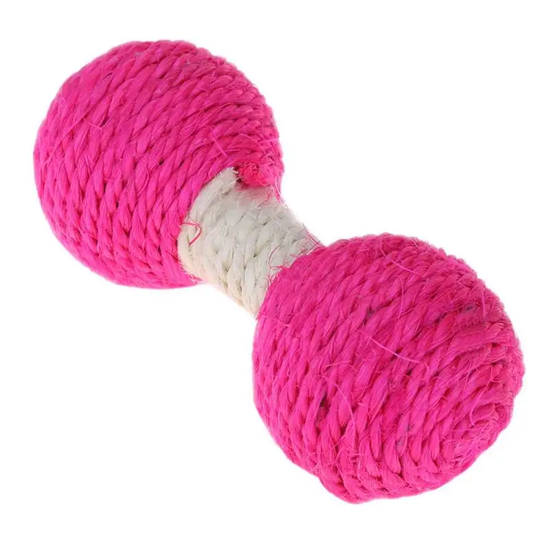 Rose Игрушка для домашних животных кошка котенок сизаль Конопля гантели игрушки для домашних животных царапина жевательная игрушка Прорезыватель скрипучий игрушки для тренировки ловли - Цвет: Rose