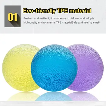 

3PCS Wrist Finger Rehabilitation Trainer Grip Ball Decompression Ball Old Man Trainer
