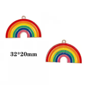 

20 Pcs rainbow Enamel Metal Charms Pendants Earrings Jewelry DIY Making D167