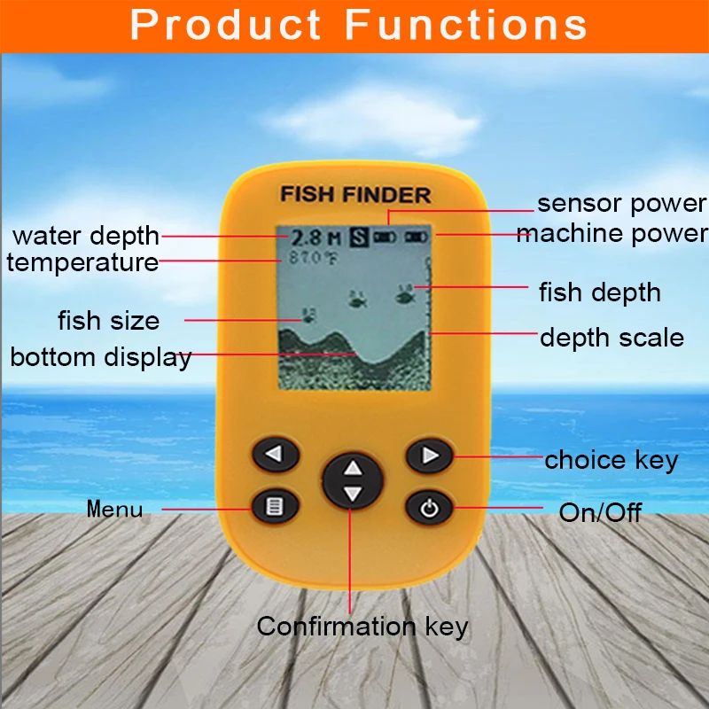 KDR Dot Matrix Fish Finder smart sonar sensor, Wireless Fish finder