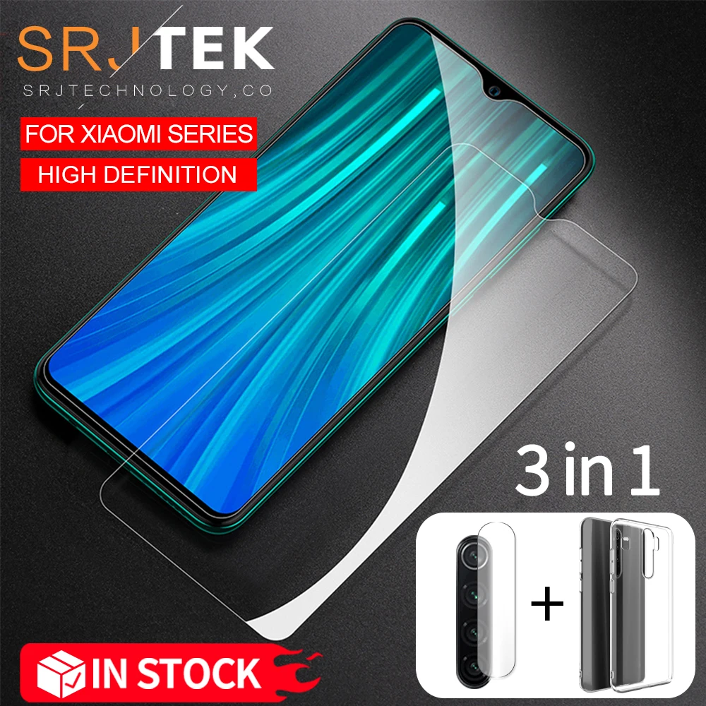 Чехол 3 в 1 + Защитное стекло для камеры xiaomi redmi note 8 экрана 9 pro 8t объектива k30 7a 8a mi lite