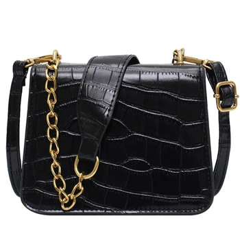 

Fashion Sweet Stone Grain Crossbody Chain Bag Women Korean Version Vintage Shoulder Bag Purple PU High Quality Shoulder Bag