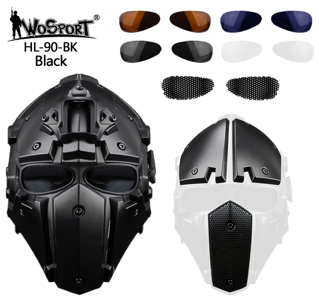 black Высокое качество защитный полный-покрытый военный страйкбол шлем Спорт на открытом воздухе Пейнтбол Стрельба безопасность Тактический шлем - Цвет: black