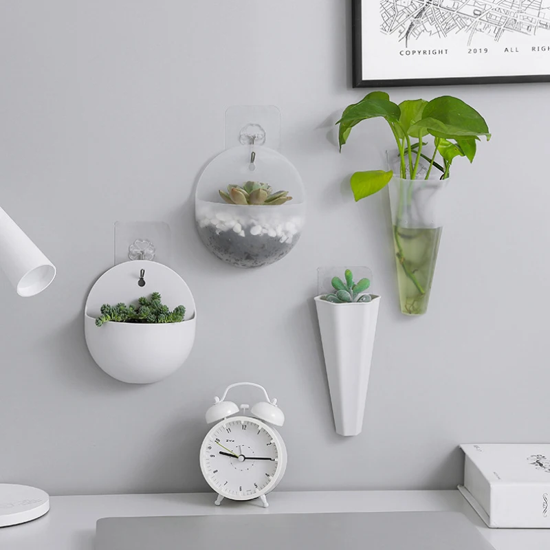 1 шт. DIY кулон горшок для растений в помещении Пластик настенный вазон висит цветы