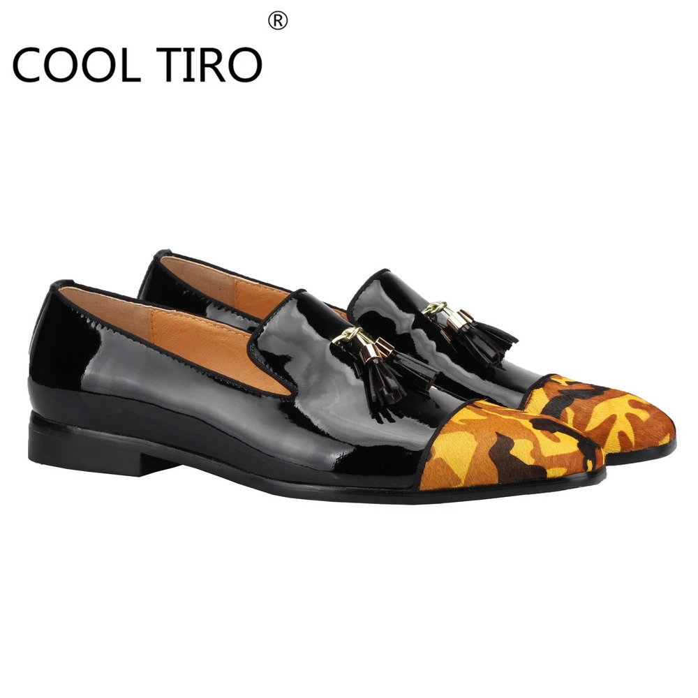 black loafers with leopard print