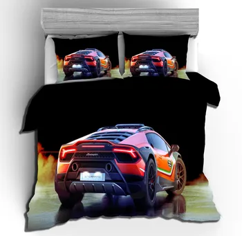 

Aggcual high Quality bedding set double bed Texture Racing car pattern bed cover set king size simple home decoration 3pcs be86
