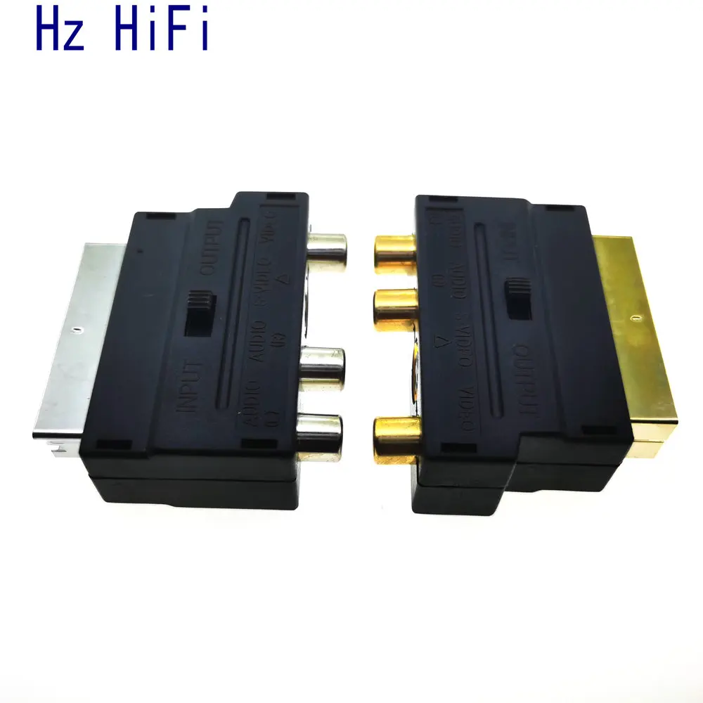 1 шт. 21 контактный адаптер Scart блок AV до 3RCA Phono Композитный S Video с переключателем