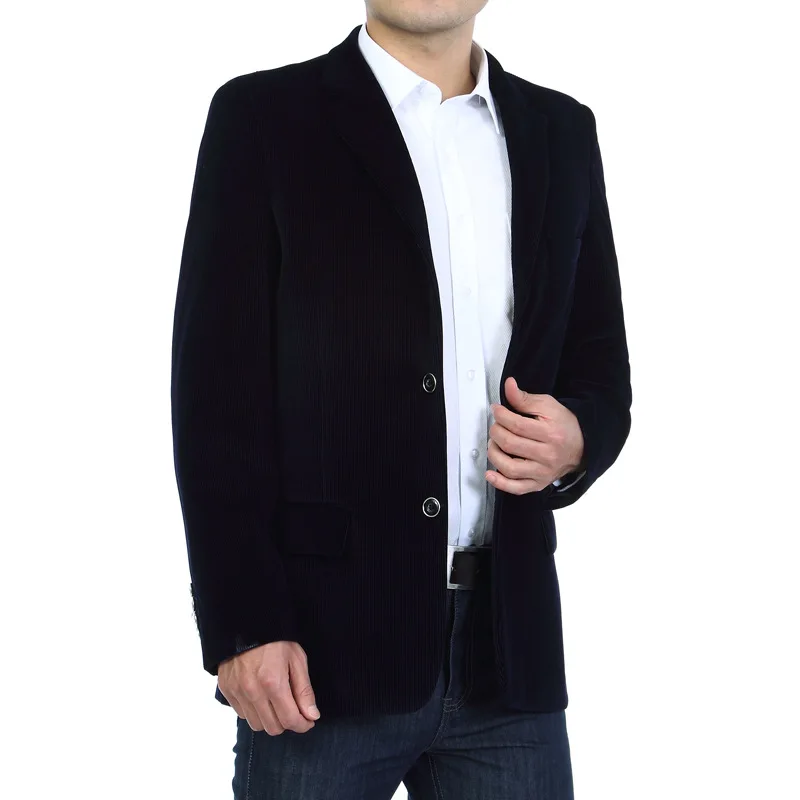 Mens Corduroy Blazers 2018 Autumn Men Blazer Smart Casual Jacket Solid Camel Black Cotton Business Suit Jackets Men Officer 4XL Mens Corduroy Blazers 2018 Autumn Men Blazer Smart Casual Jacket Solid Camel Black Cotton Business Suit Jackets Men Officer 4XL