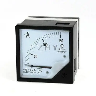

Black Analog Hand Current Measuring Panel Meter Ammeter AC 150A