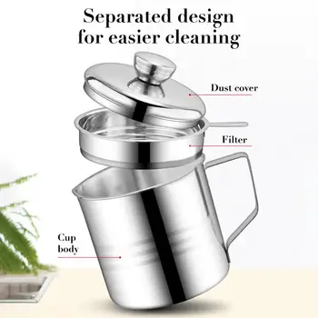 

Kitchen Cooking Tool Oil Filter Storage Can Grease Strainer Pot Oil Strainer Container Restaurant Dispenser Kitchen Supplies CSV