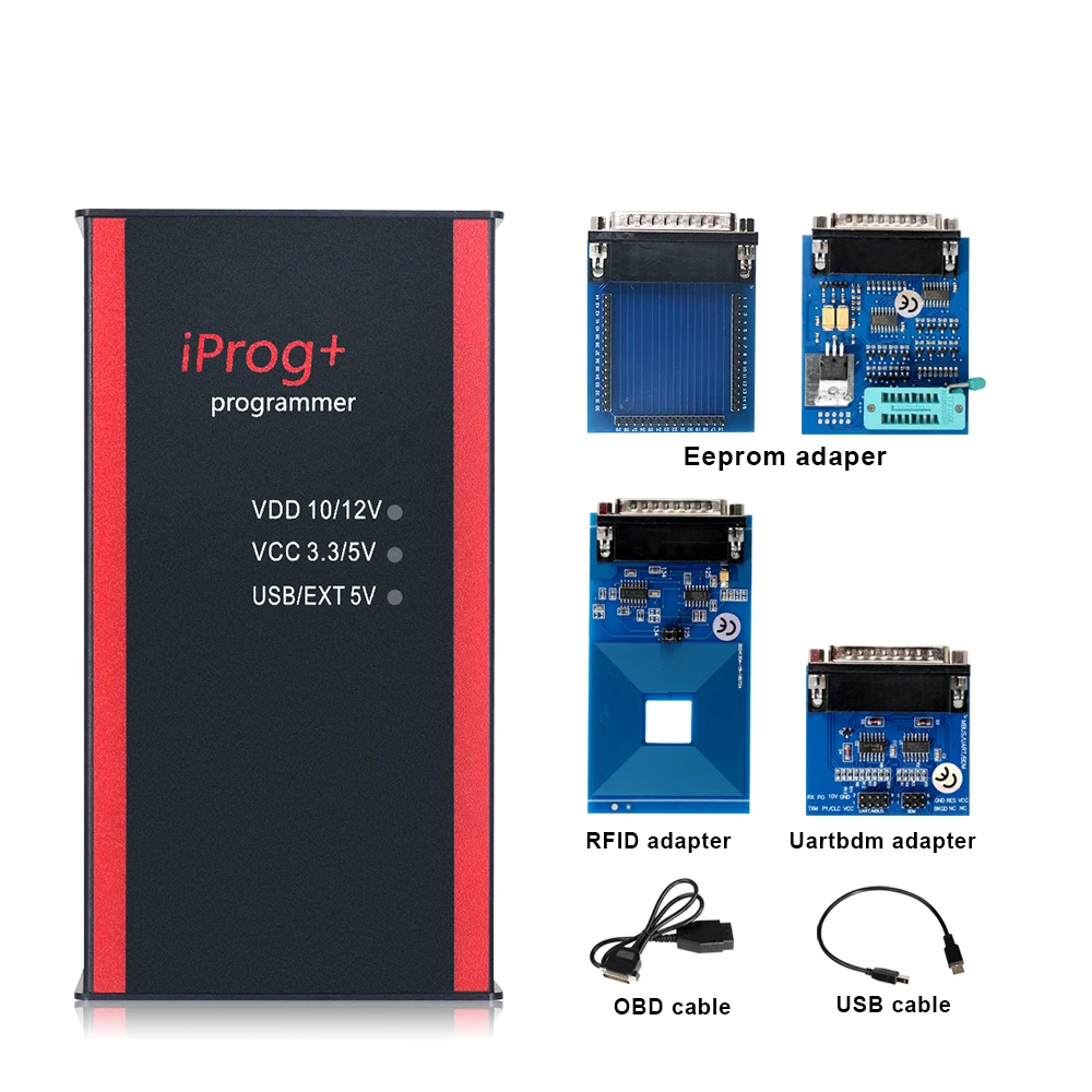 Красный Новейший Iprog+ программатор V77 поддержка IMMO+ коррекция пробега+ сброс подушки безопасности Iprog Pro до Замена Carprog/Digiprog/Tango - Цвет: Красный