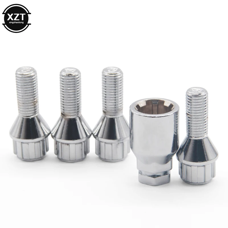 Fd010 4 * M12 x 1,5 + 1 Алюминиевый сплав колесный замок болт шина Противоугонная Гайка для BMW E30 E36 E46 E81 E82 E87 E88 E90 2003-2013