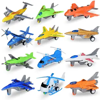 

12pcs/lot Pull Back Airplanes Vehicle Playset for Kids Pullback Plane Toy Funny Aircraft Early Education Toys for Children
