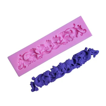 

Long Lace Patterns Shape Fondant Cake Silicone Mold Chocolate Candy Molds Clay Pastry Mould Biscuits Baking Cake Decoration Tool