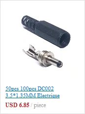 50pcs 100pcs copper DC-022B 5.5*2.1mm/5.5x2.5mm  2Pins Power Supply Connector DC Jack Socket Female Plug Adapter Terminal Blocks