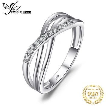 

JPalace Infinity Wedding Rings 925 Sterling Silver Rings for Women Stackable Anniversary Ring Eternity Band Silver 925 Jewelry