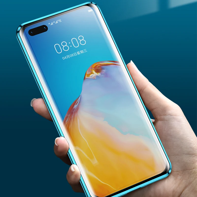 360 полностью Магнитный чехол для Huawei P40 Pro 5G Mate 30 20X P30 двойной стеклянный