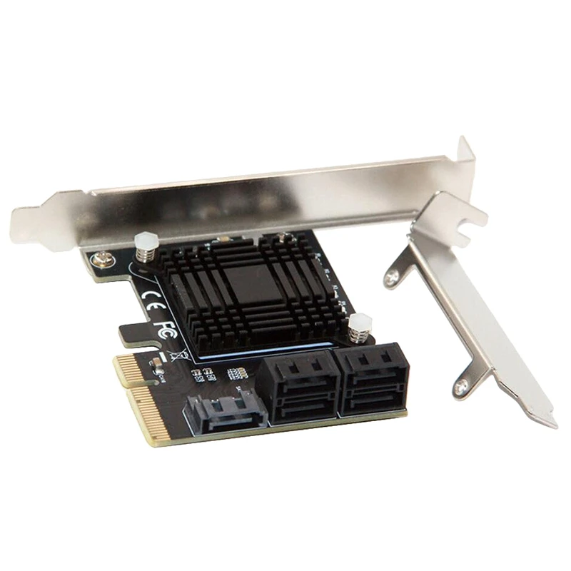 PCIE для 5-портовой карты расширения SATA3.0 адаптер шасси компьютера чип JMB585 |