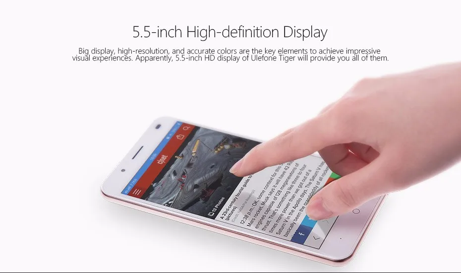 Ulefone Tiger мобильный телефон 5,5 дюймов MTK6737 четырехъядерный 2G ram 16G rom 720P отпечаток пальца 13MP 4G LTE Android 6,0 4200mAh смартфон