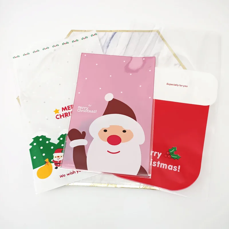 10pcs Christmas Ziplock Gift Bags Socks Boots Shape Santa Claus Snowman  Resindeer Candy Bag New Year Party Xmas Packaging Decor - AliExpress