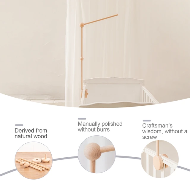 7Pcs  Assembly Rattles Bracket Set Infant Crib Mobile Bed Bell Bracket Protection Newborn Baby Toys Wooden Bed Bell Accessories 3