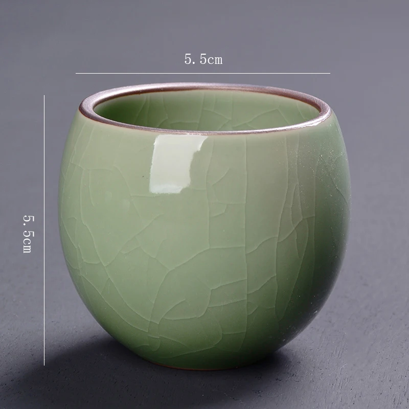 CHANSHOVA ледяная растрескивающаяся керамическая чайная чашка чайный набор кунг-фу маленькая чайная чашка индивидуальная Одиночная чайная чашка керамическая чайная чашка - Цвет: Светло-зеленый