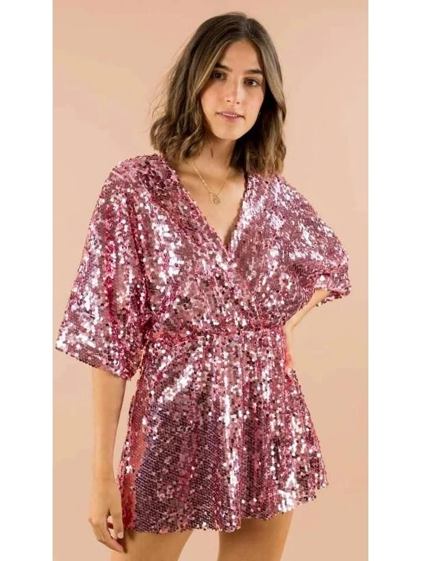 GREYMODA Monoshor tmujer curzado lentejuelas