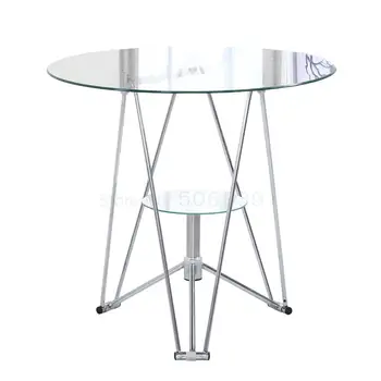 

Glass Table Round Toughening Reception Office Negotiation Table Dormitory Simple Tea Table Family Table Chair Balcony Small Roun