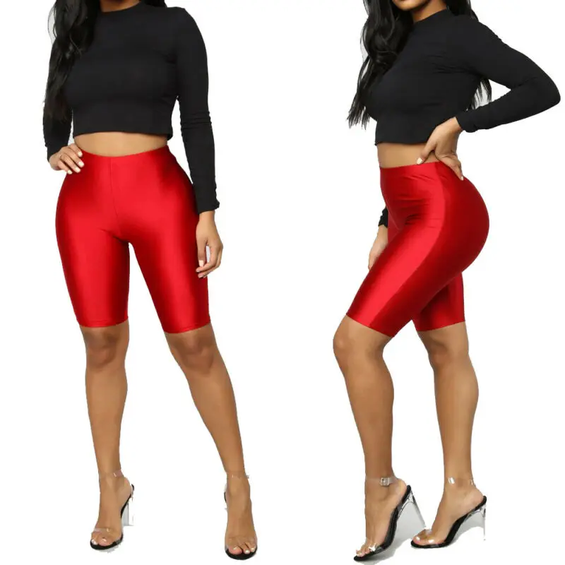 Женские велосипедные шорты танцевальный тренажерный зал байкерские тонкие спортивные однотонные сексуальные обтягивающие Новые Летние тренировки полиэстер стрейч шорты хит