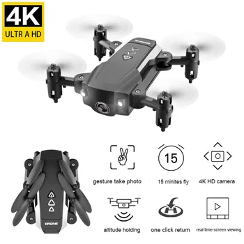 

Wifi FPV Foldable RC Drone with 4K HD Camera Follow Altitude Hold 3D Flips Headless RC Helicopter Mini Aircraft Kid's Toys