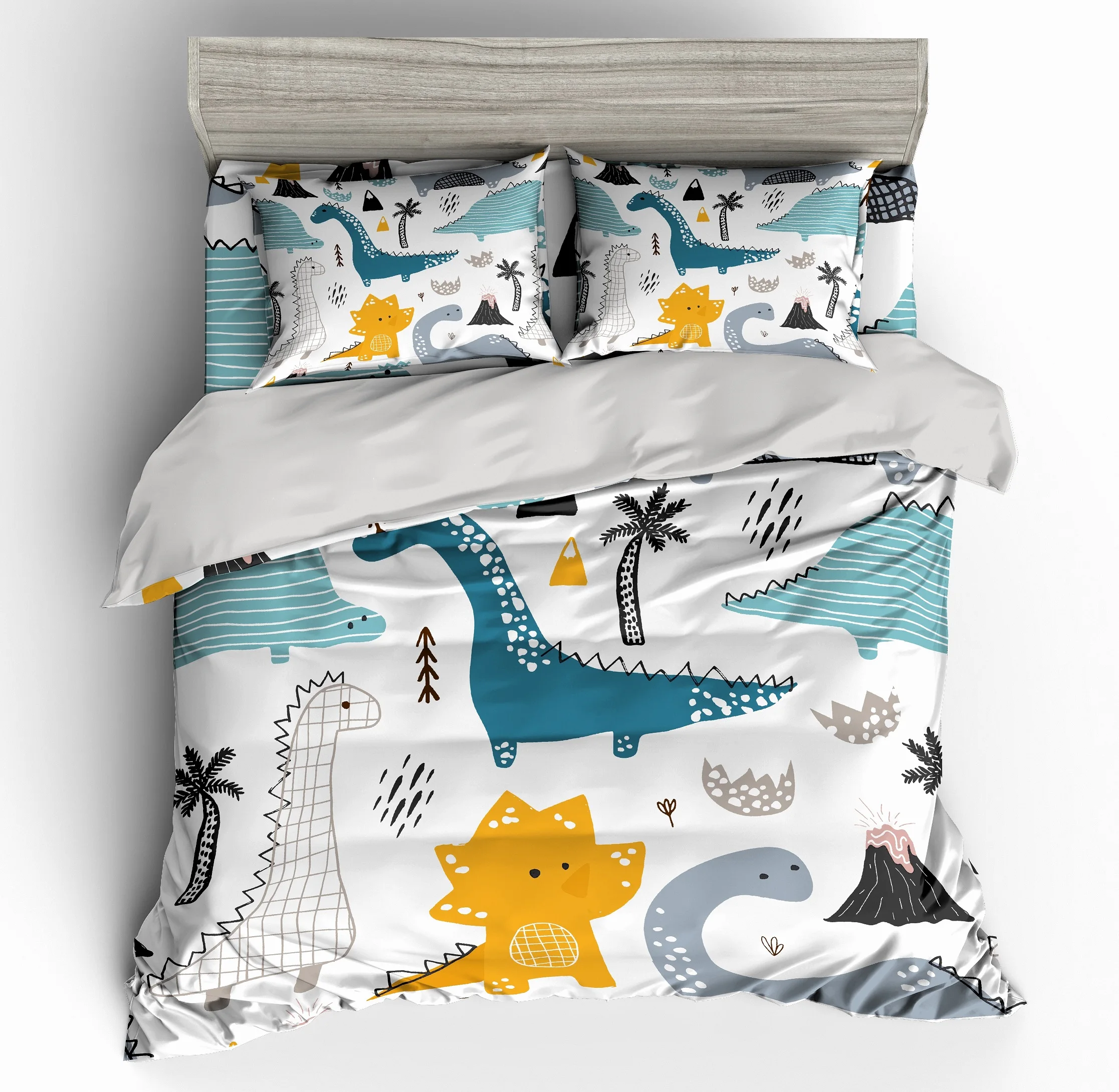 ZEIMON Cartoon Dinosaur Bedding Set Microfiber 3D Duvet Cover Alpaca Printed Horse Bed Set Home Textile Queen Size Bedclothes