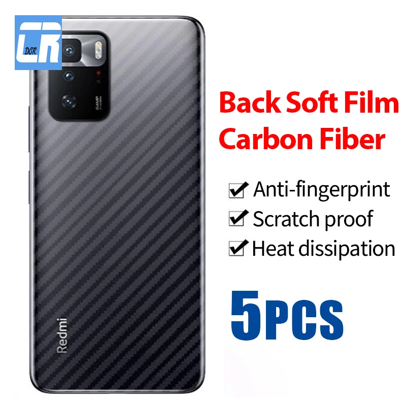 

Матовая задняя пленка из углеродного волокна 5 шт./лот для Xiaomi Redmi Note 10 9 8 7 5 Pro 11 10 Ultra Poco F3 X3 Pro 11 10 Lite, защитная пленка