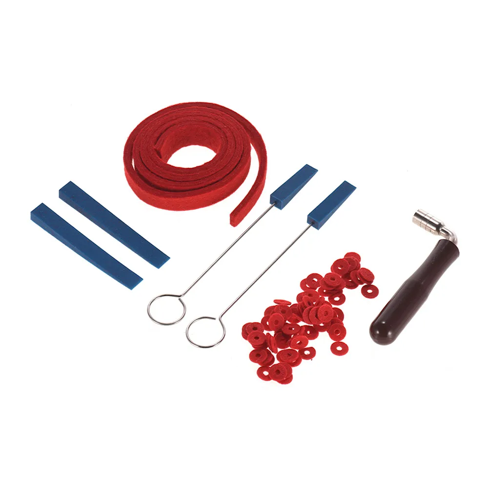 

Professional Piano Tuner Kit Tuning Tool Set Wrench Hammer Rubber Mutes Red Felt Temperament Strip and Circles Fixing Tool