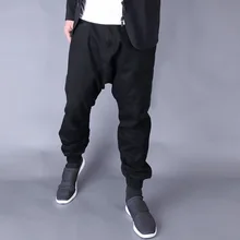Мужские модные брюки для спорта и отдыха, эластичные однотонные брюки для ног, новые мужские свободные повседневные штаны в стиле хип-хоп