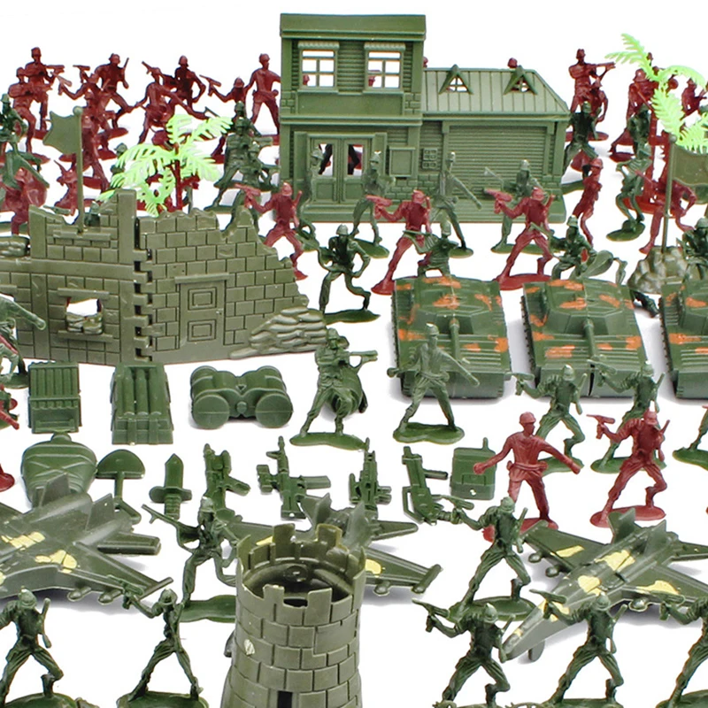 290 Pcs Military Playset Plastic Toy Soldiers Army Men 4cm Figures & Accessorie 