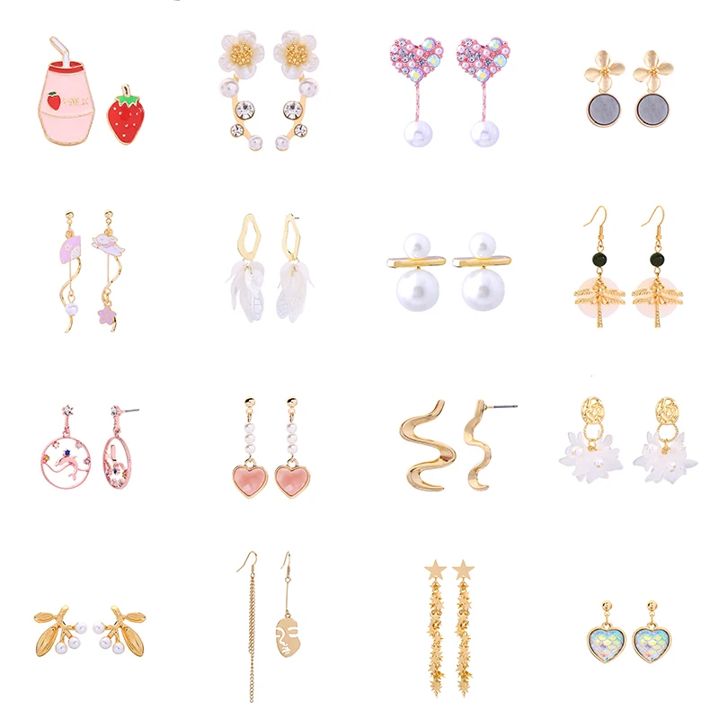 

Delicate Pearls Drop Earrings Special Price Gold Color Earrings Collection For Women Fashion Jewelry Crystal Personalized New