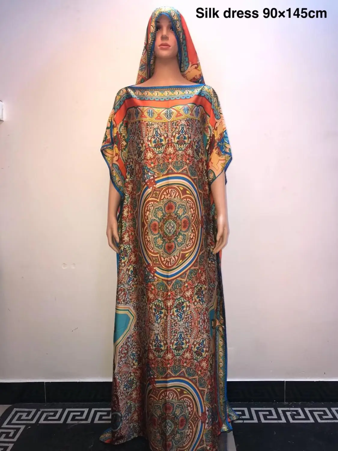 Unique Malaysia Kaftan Silk Women dresses Fashion European printed African women's dresses for lady femme dresses