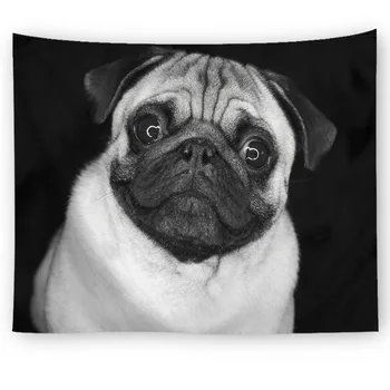 

Pug Dog Tapestry Multicolor Cute Printing Black White Home Wall Decoration Magic Wall Hanging Art Wall Blanket