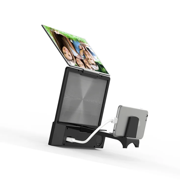 3D многофункциональное увеличительное стекло для экрана мобильного телефона 8,5 дюймов HD акриловые линзы складной кронштейн Лупа с Bluetooth динамиком