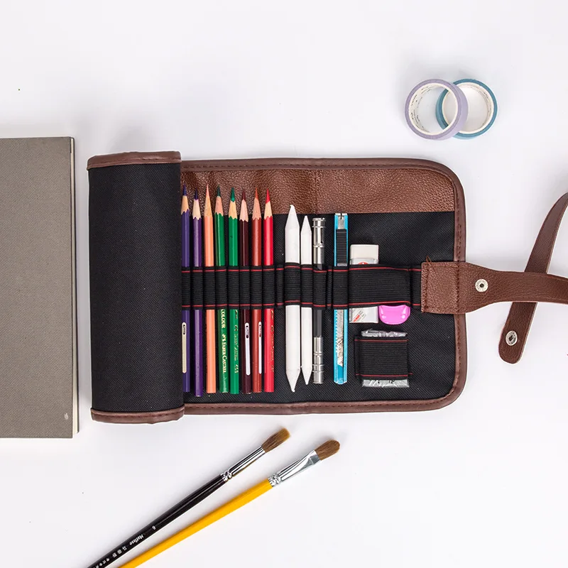 New 36Pcs Pencil Sketch Pencil Set Artist's Pencils Earser Drawing Supplies With Sketch Painting Canvas Pencil Bag Sketch Pen