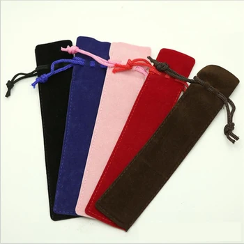

5pcs Thickened Velvet Drawstring Ballpoint Pen Case Portable Ballpen Protective Bag Stationery Supplies
