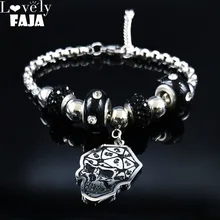 Модный готический браслет из нержавеющей стали, очаровательный женский браслет с черной эмалью, ювелирные изделия, pulsera acero inoxidable mujer B18582