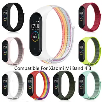 

Nylon Strap for Xiaomi Mi Band 3 4 Colorful Bracelet Replacement Velcro Wristbands Accessories Strap Smart Wrist for MiBand 3 4