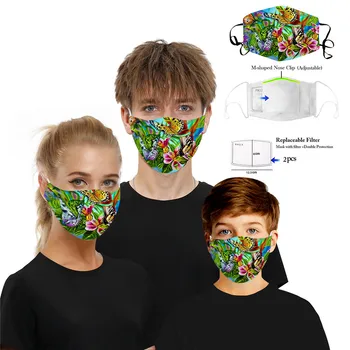 

Color Printing Reusable Cotton Mouth Mask Activated Carbon Filter PM2.5 Anti Dust Face Masks Dustproof Washable Dropshipping